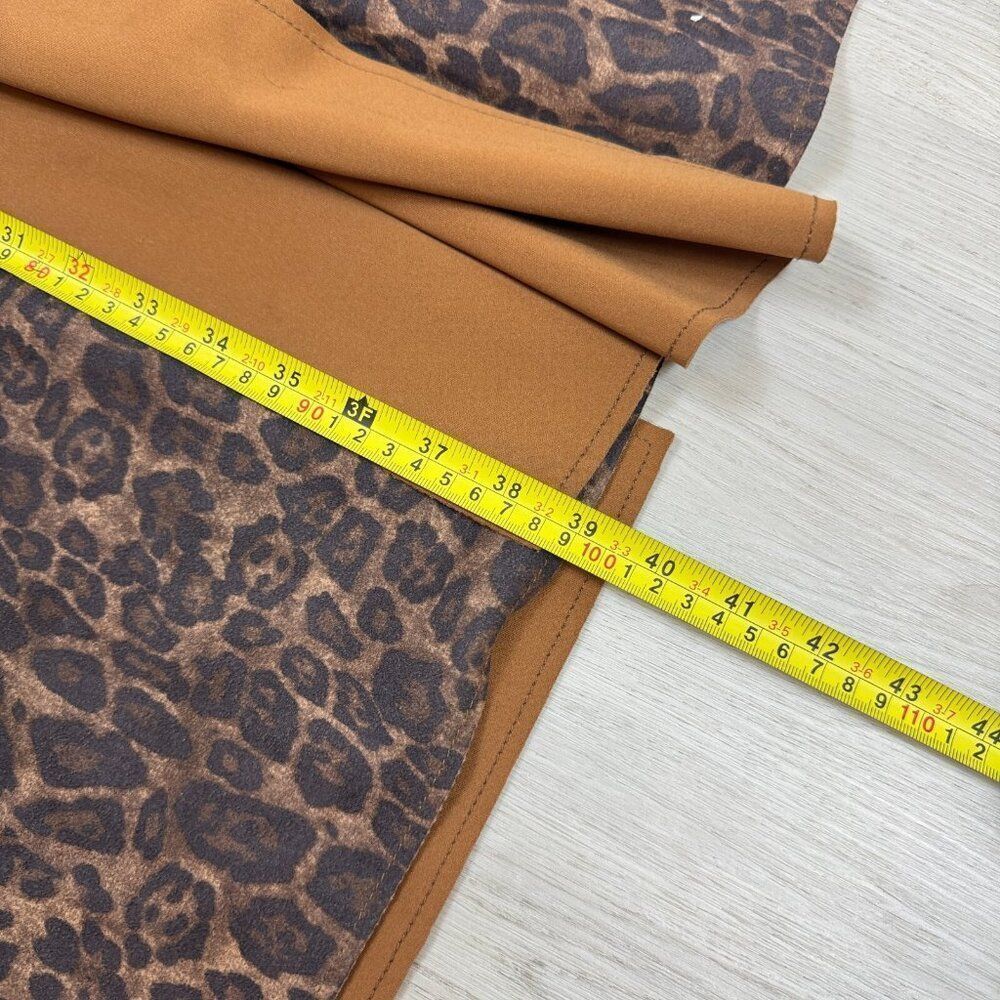 Catherine Malandrino Faux Suede Trench Coat Womens XS Brown Leopard Print - Picture 7 of 10